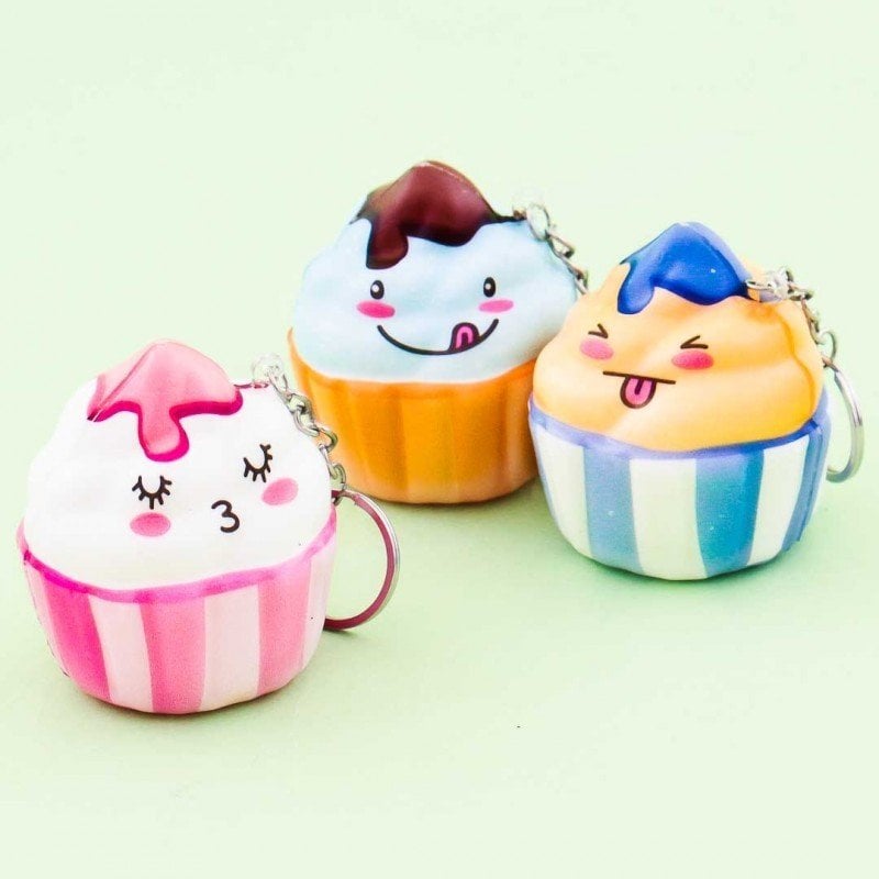 Squishy Küçük Cupcake  Renkli Sukuşi Anahtarlık