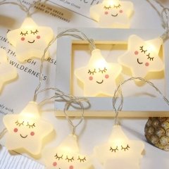 Gülen Yüz Yıldız Şeklinde Şerit Pilli Lamba