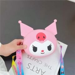 Anime Kawaii Sanrio Kuromi Omuz Askılı Silikon Çanta Kuromi Cüzdan Ayarlanabilir