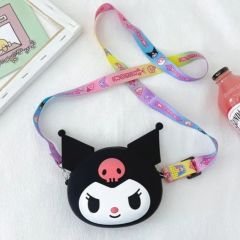 Anime Kawaii Sanrio Kuromi Omuz Askılı Silikon Çanta Kuromi Cüzdan Ayarlanabilir