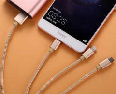 Xipin LX09 3 in 1 Usb Kablo 2.4A Hızlı Şarj Micro+Lightning+Type-C