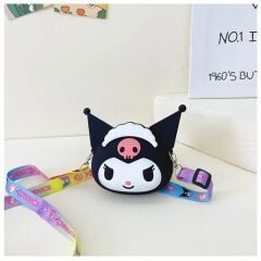 Anime Kawaii Sanrio Kuromi Omuz Askılı Silikon Çanta Kuromi Cüzdan Ayarlanabilir