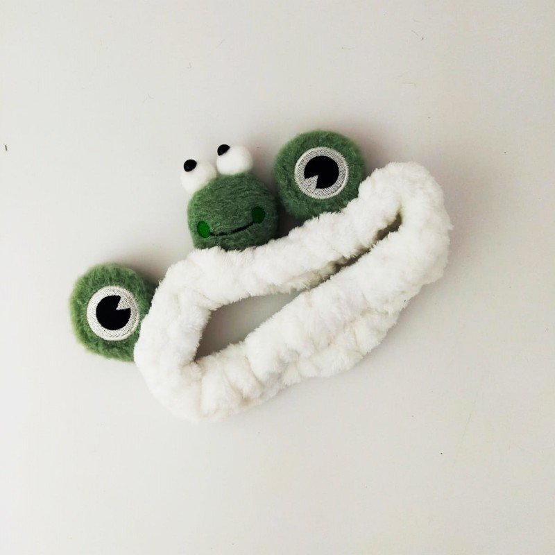 Beyaz Kurbağa Saç Bandı