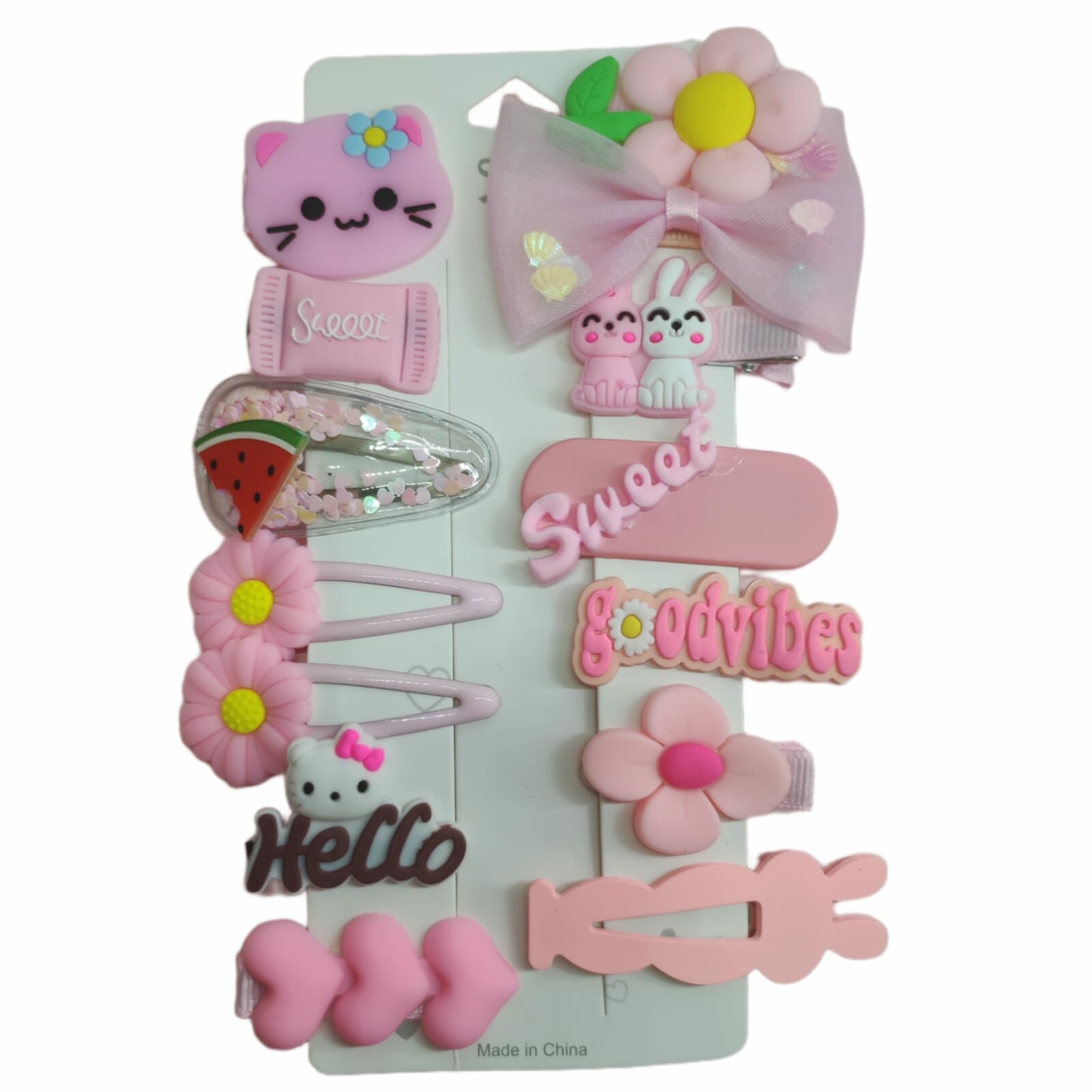 14'lü Pens Klipsli Çıtçıt Toka Seti Çocuk Sevimli 14 Adet Toka Seti