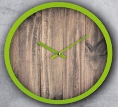 Meşe Baskılı Duvar Saati Yeşil