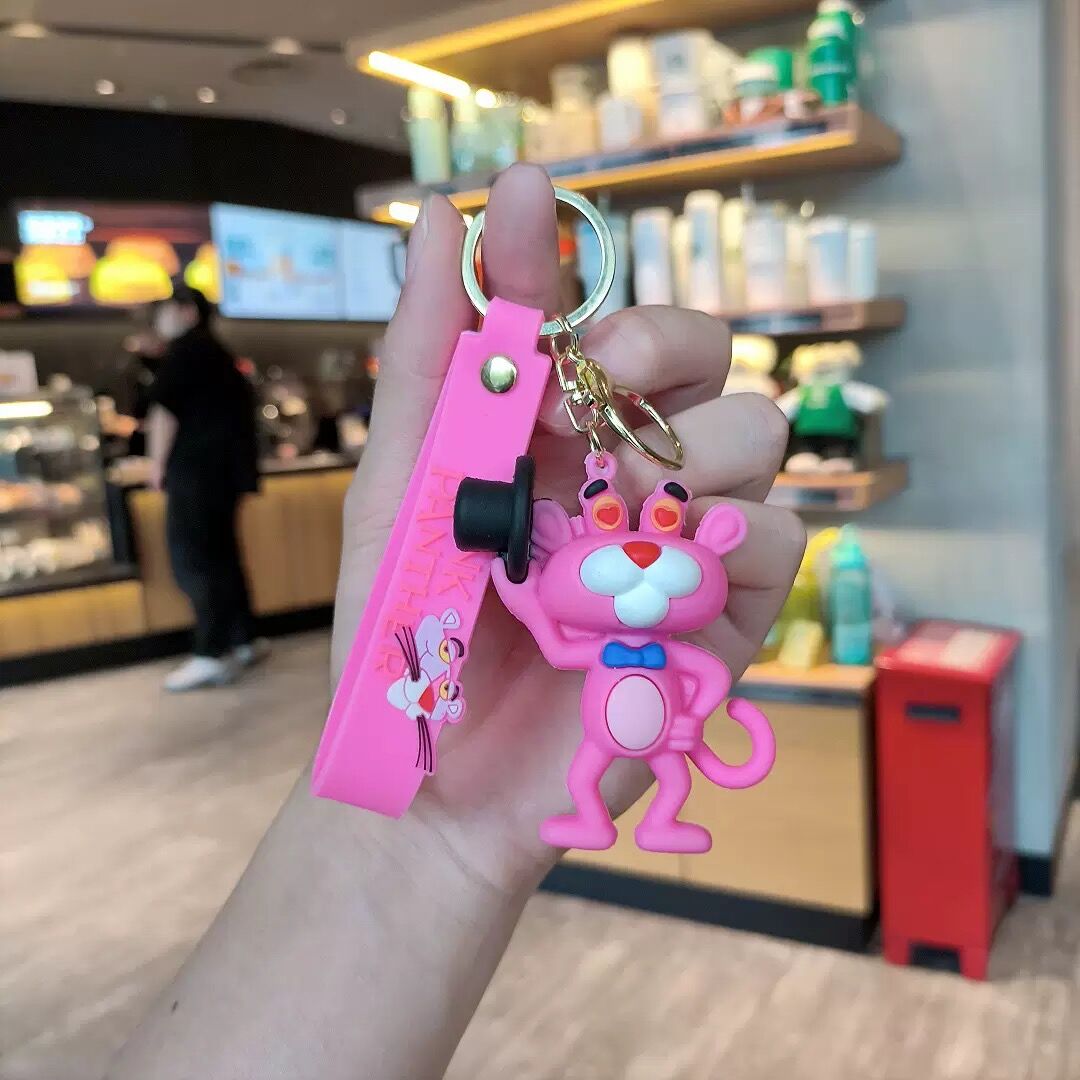 Pembe Panter Karakter Lüx Anahtarlık Çanta Aksesuarı Süsü 1 Adet