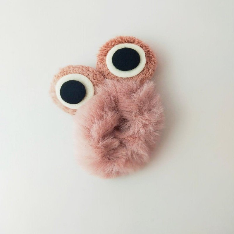 Açık Pembe Peluş Kurbağa Lastik Toka