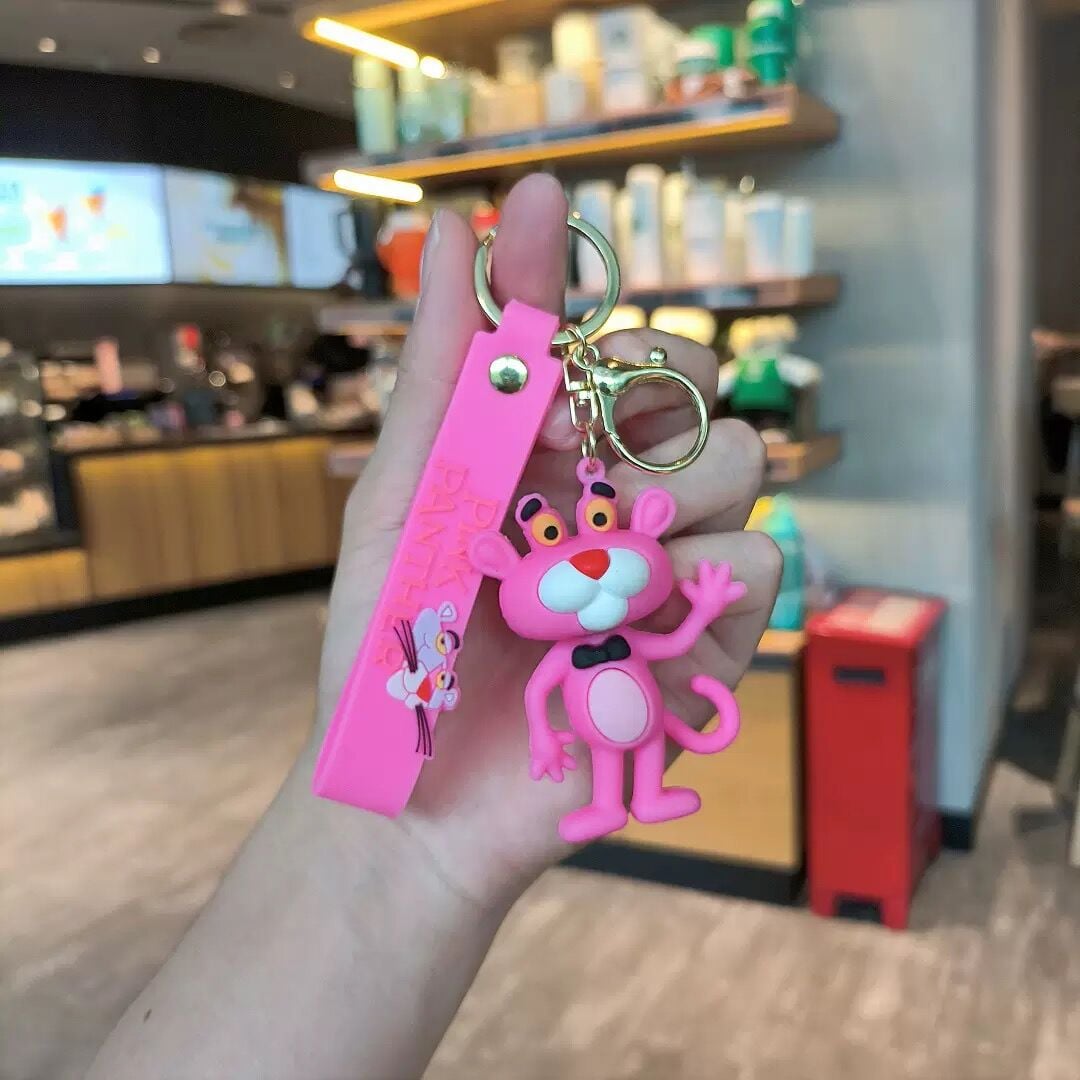 Pembe Panter Karakter Lüx Anahtarlık Çanta Aksesuarı Süsü 1 Adet