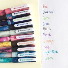 10' lu Gökkuşağı Galaksi Renkli Jel Kalem Seti