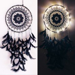 Siyah Dantel Işıklı Düş Kapanı