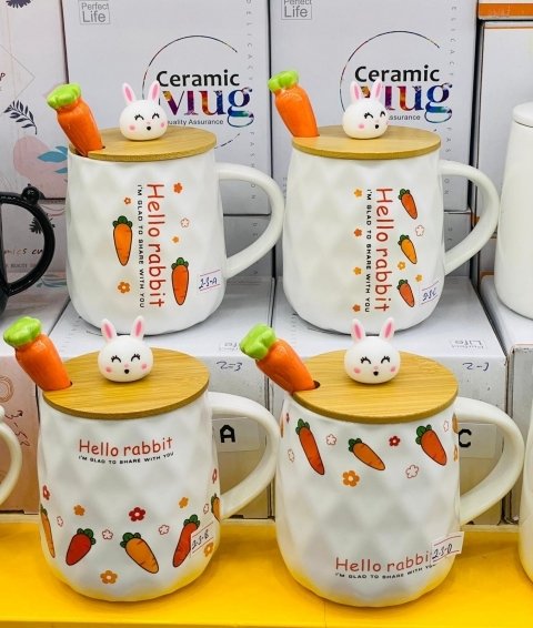Havuç Tasarımlı Kaşıklı Mug Kupa
