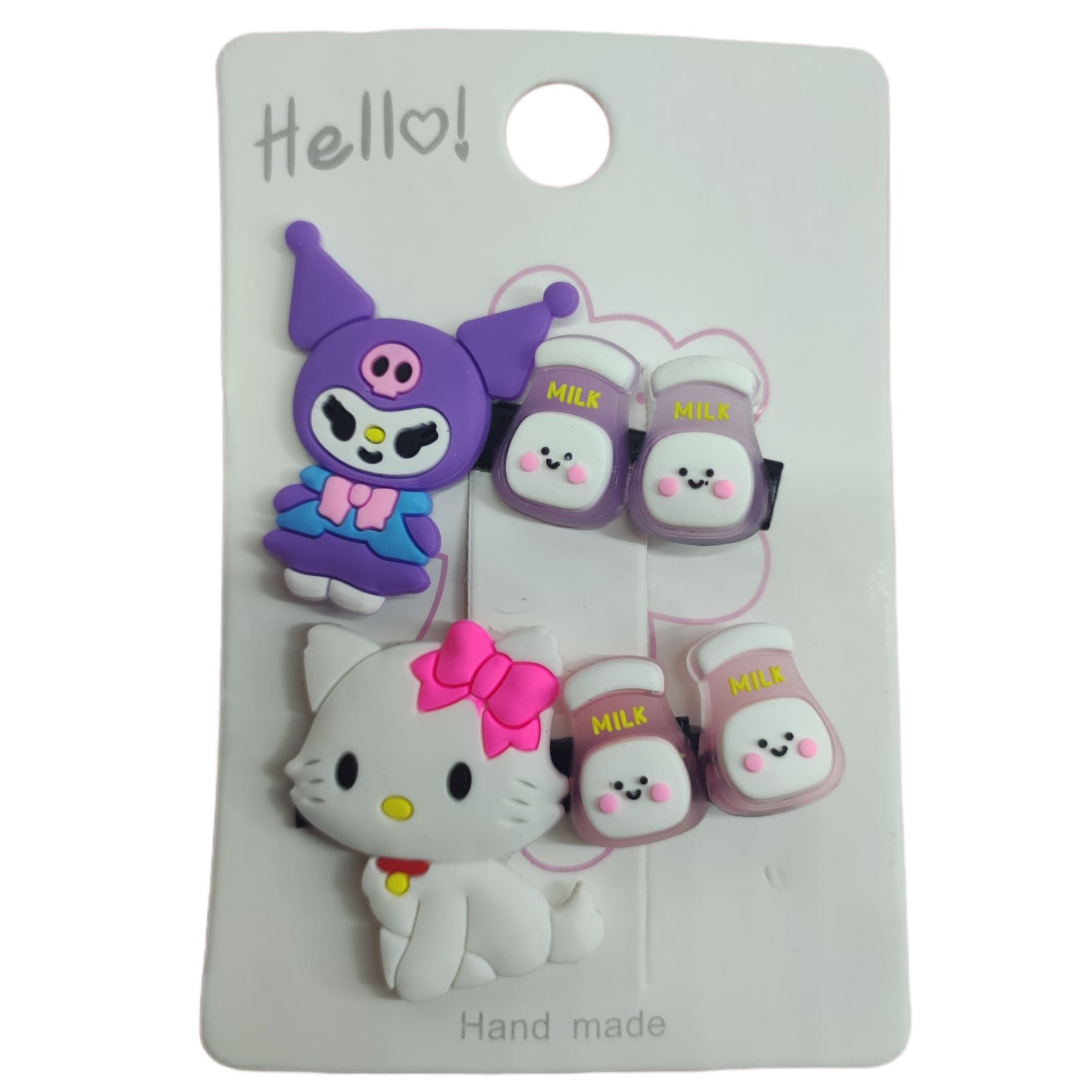 Anime Kawaii Sanrio Kuromi 2'li Klipsli Pens Toka Seti