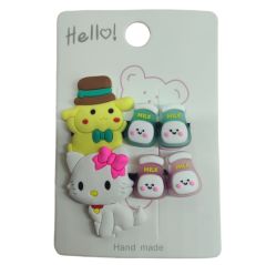 Anime Kawaii Sanrio Pompompurin Kedi 2'li Klipsli Pens Toka Seti