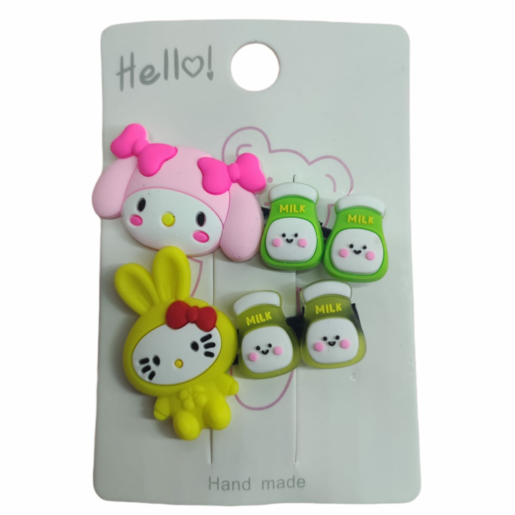 Anime Kawaii Sanrio My Melody Hello Kitty 2'li Klipsli Pens Toka Seti