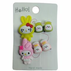 Anime Kawaii Sanrio Hello Kitty My Melody 2'li Klipsli Pens Toka Seti