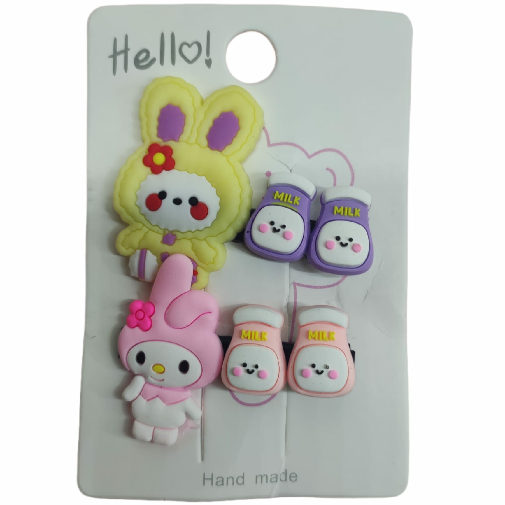 Anime Kawaii Sanrio Tavşan My Melody 2'li Klipsli Pens Toka Seti