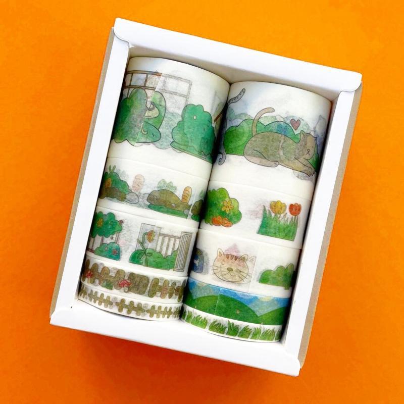 Kedi ve Köpek Desenli 10'lu Kağıt Bant Seti