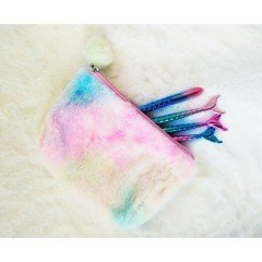 Ponponlu Geniş Peluş Kalemlik Makyaj Çantası