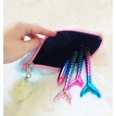 Ponponlu Geniş Peluş Kalemlik Makyaj Çantası