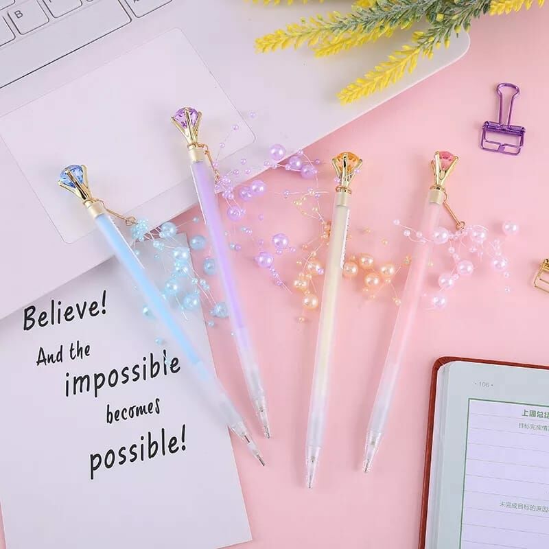 Elmas Başlıklı Boncuklu Uçlu Kalem 1 Adet 0.7 Versatil Kalem