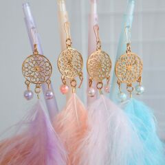 Tüylü Düş Kapanı İncili Uçlu Kalem 1 Adet 0.7 Versatil Kalem