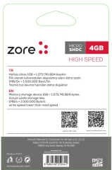 Zore Micro SD Hafıza Kartı 4GB