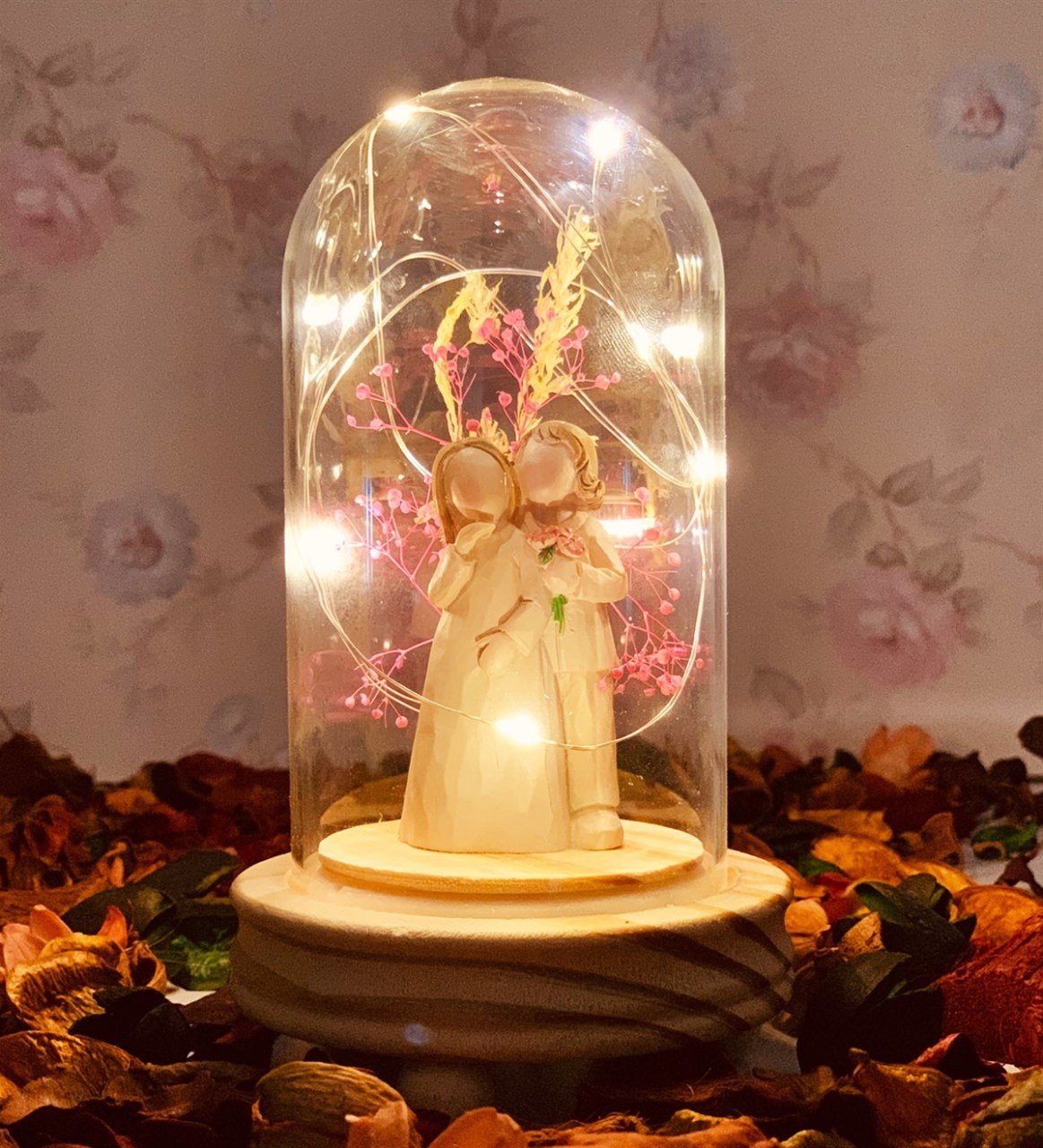 Ölümsüz Aşıklar Işıklı Cam Fanus