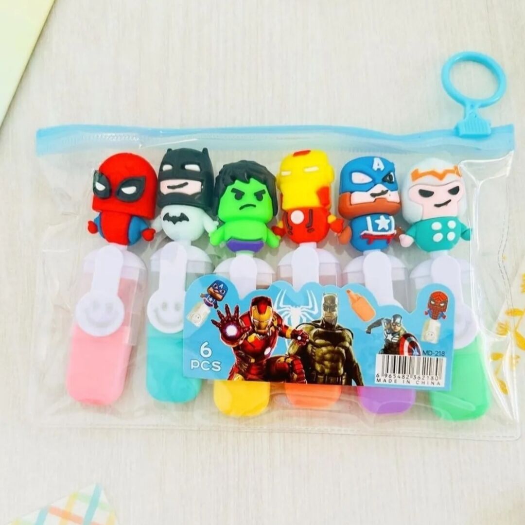 Marvel Avengers Karakter 6lı Fosforlu Kalem Seti