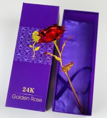 24 Ayar Altın Kaplama Kırmızı Gül