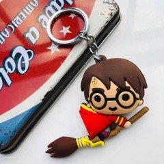 Harry Potter Hogwarts Süpürgeli 3 Boyutlu Silikon Anahtarlık