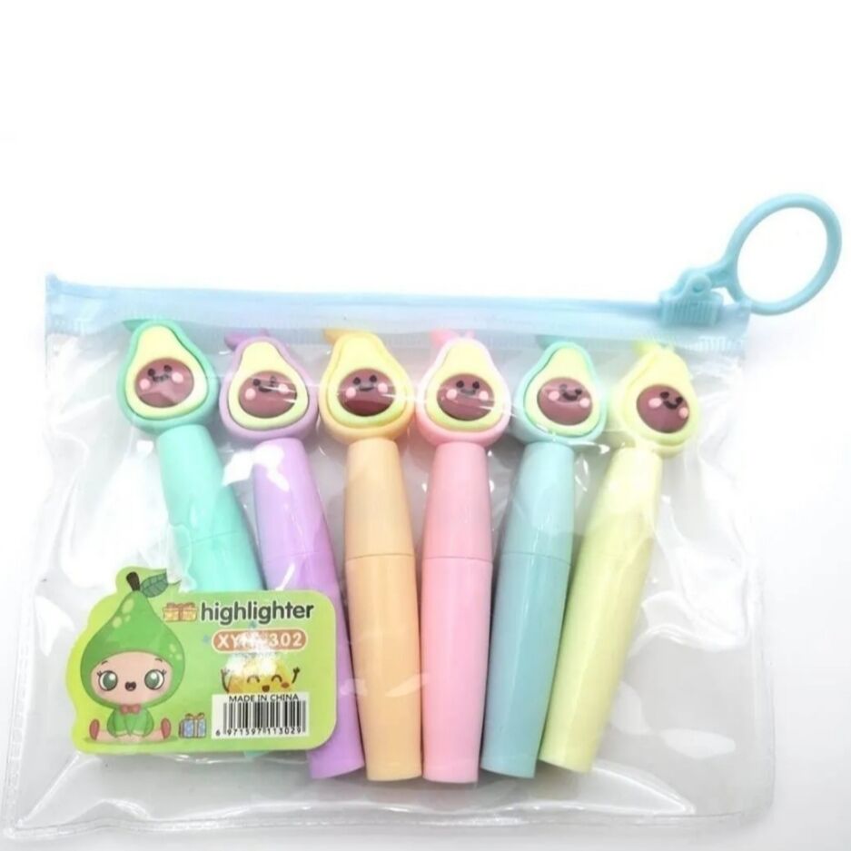 Avokado Fosforlu Kalem Seti 6'lı İşaretleme Kalemi