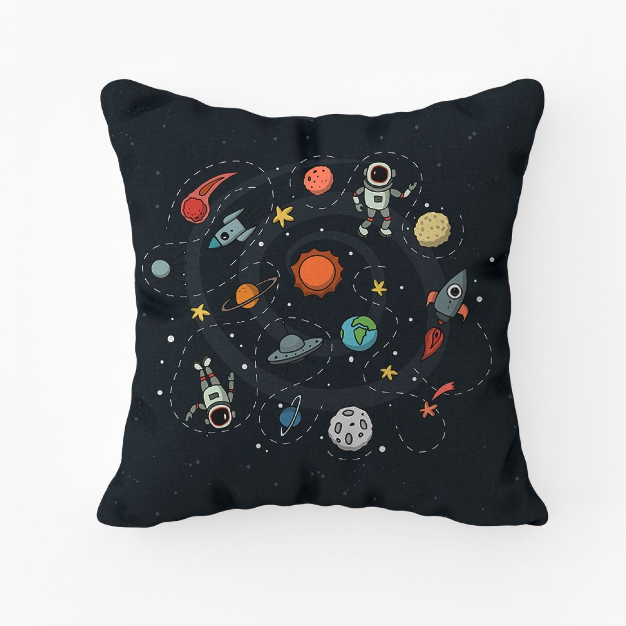Uzay Temalı Kare Yastık