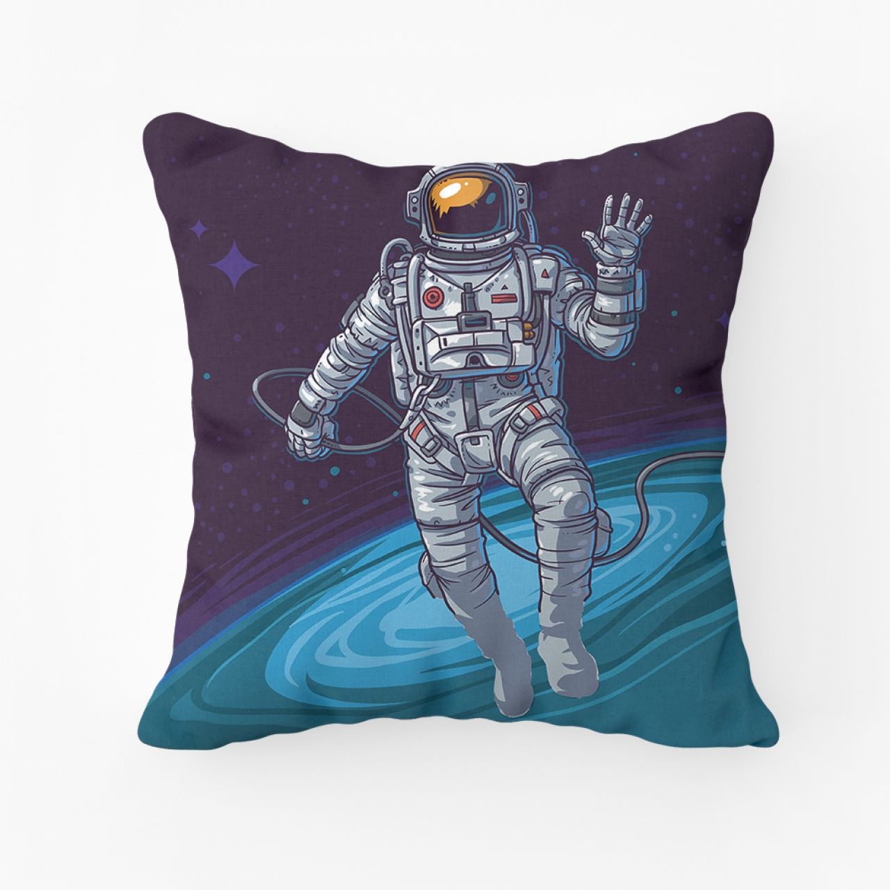 Selam Veren Astronot Kare Yastık