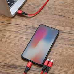 Benks D25 3 in 1 Kablo Lightning (2)+Micro