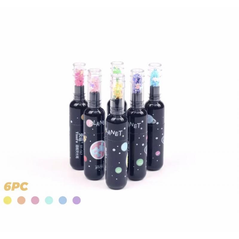 Planet Gezegen 6 lı Fosforlu Kalem Set