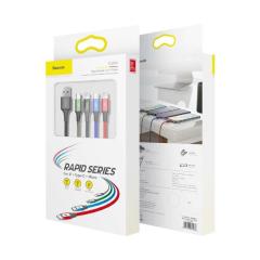 Baseus Rapid Serisi 3.5A 4in1 Lightning Micro Usb 2X Type-C Hızlı Şarj Kablosu 1.2 Metre