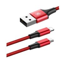 Baseus Rapid 2in1 3A Micro+iPhone Hızlı Şarj Kablo 1.2 M