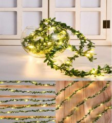 Yaprak Dekorlu Sarmaşık 3 Metre Peri Led Işık Şerit Led