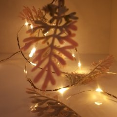 Sonbahar Konseptli Yaprak Dekorlu 2 Metre Peri Led Işık Şerit Led