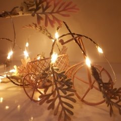 Sonbahar Konseptli Yaprak Dekorlu 2 Metre Peri Led Işık Şerit Led