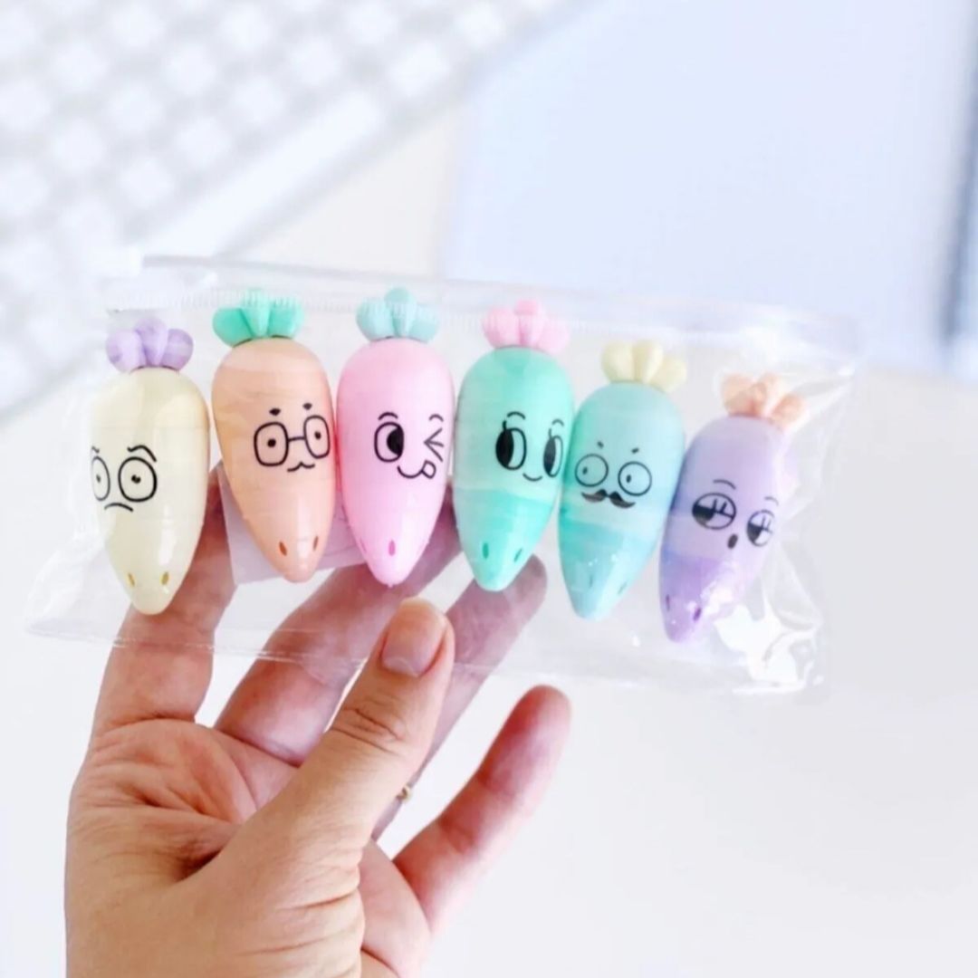 Havuç Fosforlu Kalem 6 lı İşaretleme Kalemi