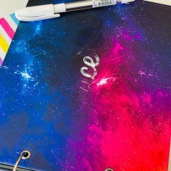 Space Nebula Tasarımlı Siyah Sayfa Kendin Yap Fotoğraf Albümü