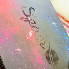 Space Nebula Tasarımlı Siyah Sayfa Kendin Yap Fotoğraf Albümü