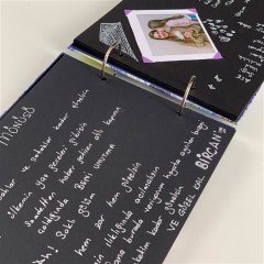 Space Nebula Tasarımlı Siyah Sayfa Kendin Yap Fotoğraf Albümü