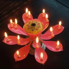 Kendinden Açılan Dönen Müzikli Sihirli Pasta Mumu