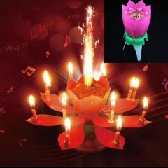 Kendinden Açılan Dönen Müzikli Sihirli Pasta Mumu