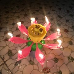 Kendinden Açılan Dönen Müzikli Sihirli Pasta Mumu