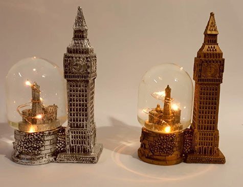 Londra Saat Kulesi Işıklı Cam Fanus Biblo