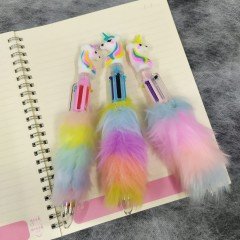 Tüylü Peluş Unicorn Jel Mürekkep Kalem