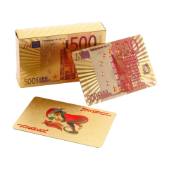Euro Altın Kaplama Gold İskambil Oyun Kartı Pvc Su Geçirmez Gold Oyun Kağıdı Poker Pişti Kağıdı